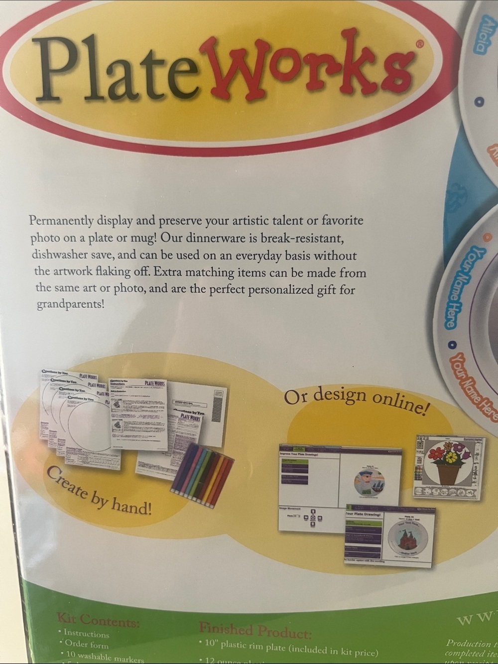 PlateWorks Personalized Kids Plate - White with Multicolor Accent - Picture 2 of 4
